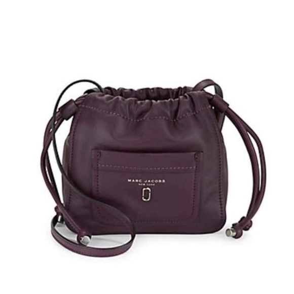 NWOT Marc Jacobs Tied Up Leather Drawstring Bag in Violet Purple - Picture 7 of 12